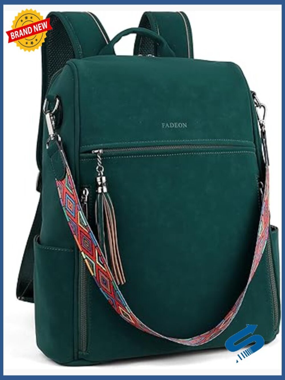 Leather Laptop Backpack 15.6 inch PU Travel Computer Work Backpack Ladies